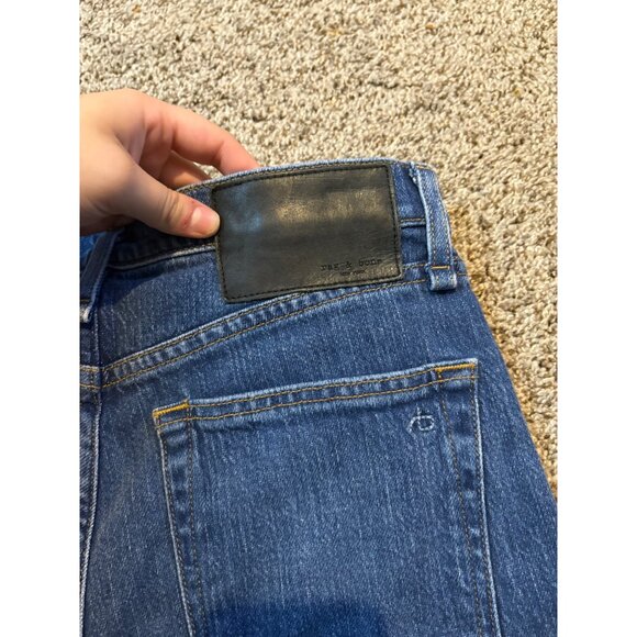 Rag & Bone Ruth Super High-Rise Straight-Leg Jeans in Derby Medium Blue Wash 27” - Picture 10 of 10